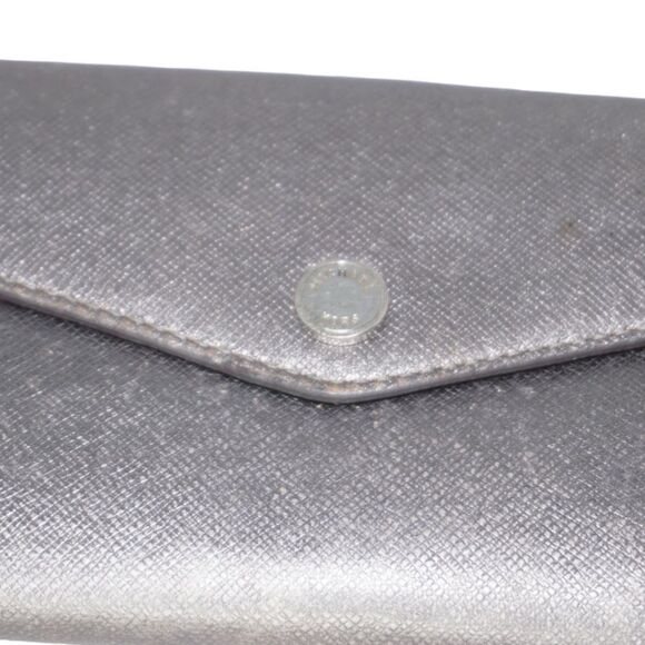 Michael Kors Metallic Gray Snap Wallet for Women - Picture 2 of 10